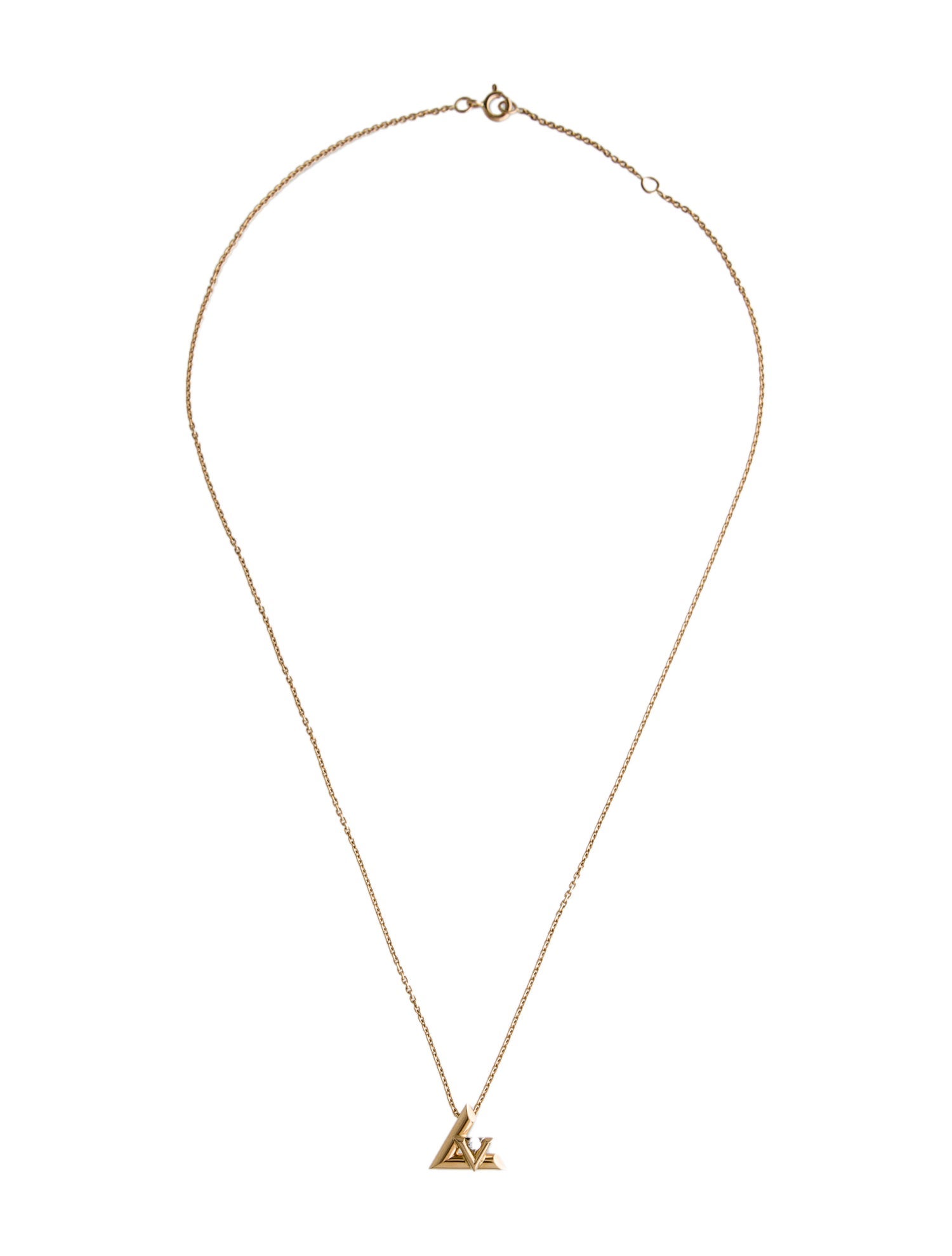 Louis Vuitton 18K Diamond LV Volt One Small Pendant Necklace